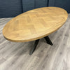 Havana Industrial Oak - 2m Oval Table, PLUS 6x Dark Grey Velvet Chairs