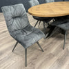 Havana Industrial Oak - 2m Oval Table, PLUS 6x Dark Grey Velvet Chairs
