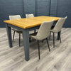 Chester Charcoal Painted & Oak - 1.6m Extending Dining Table, PLUS 4x Imperia Chairs