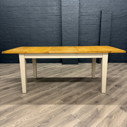 Chester White Painted & Oak, 1.6m Extending Dining Table PLUS 4x Imperia Dining Chairs