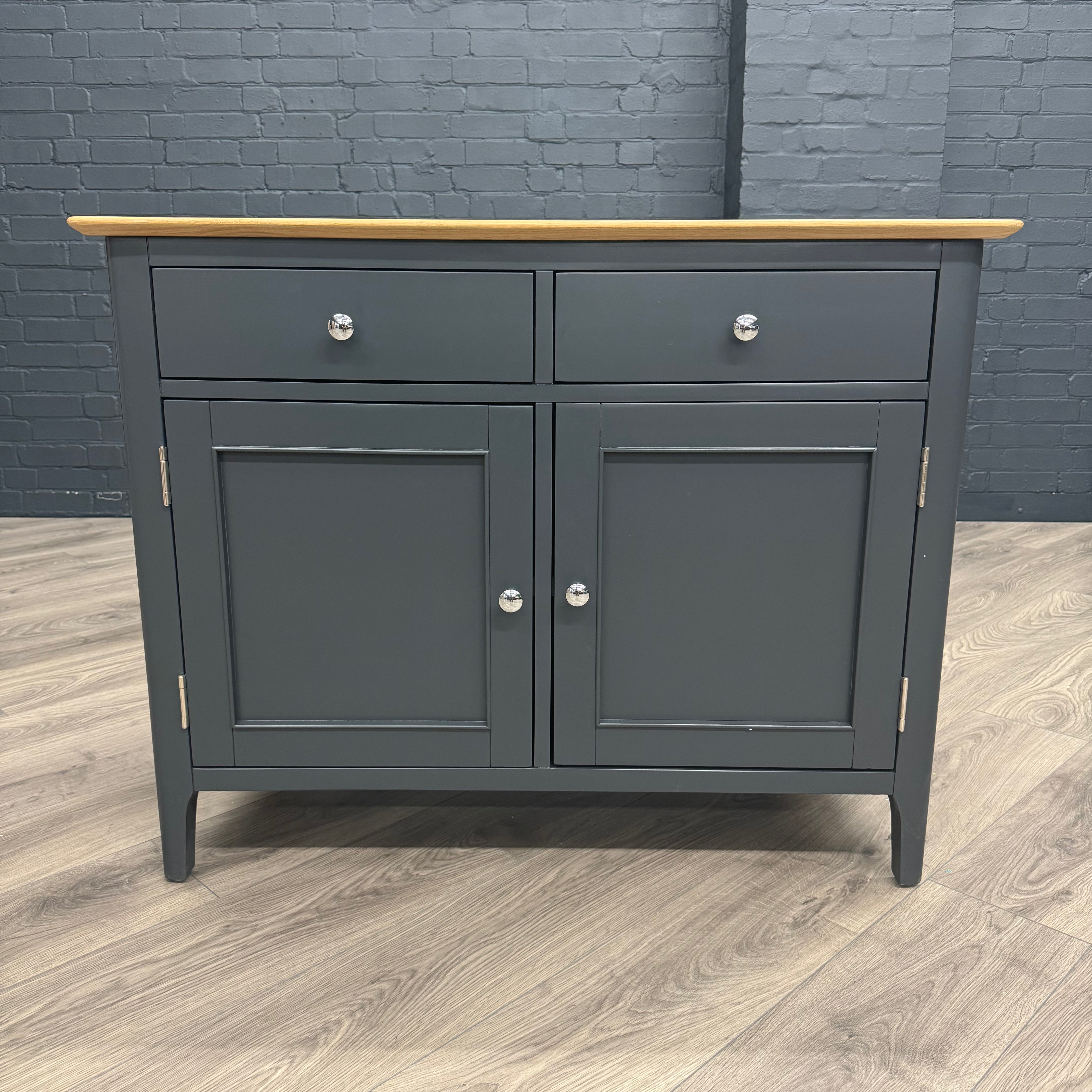 Rimini Oak & Charcoal Painted Sideboard - 2 Door, 2 Drawer
