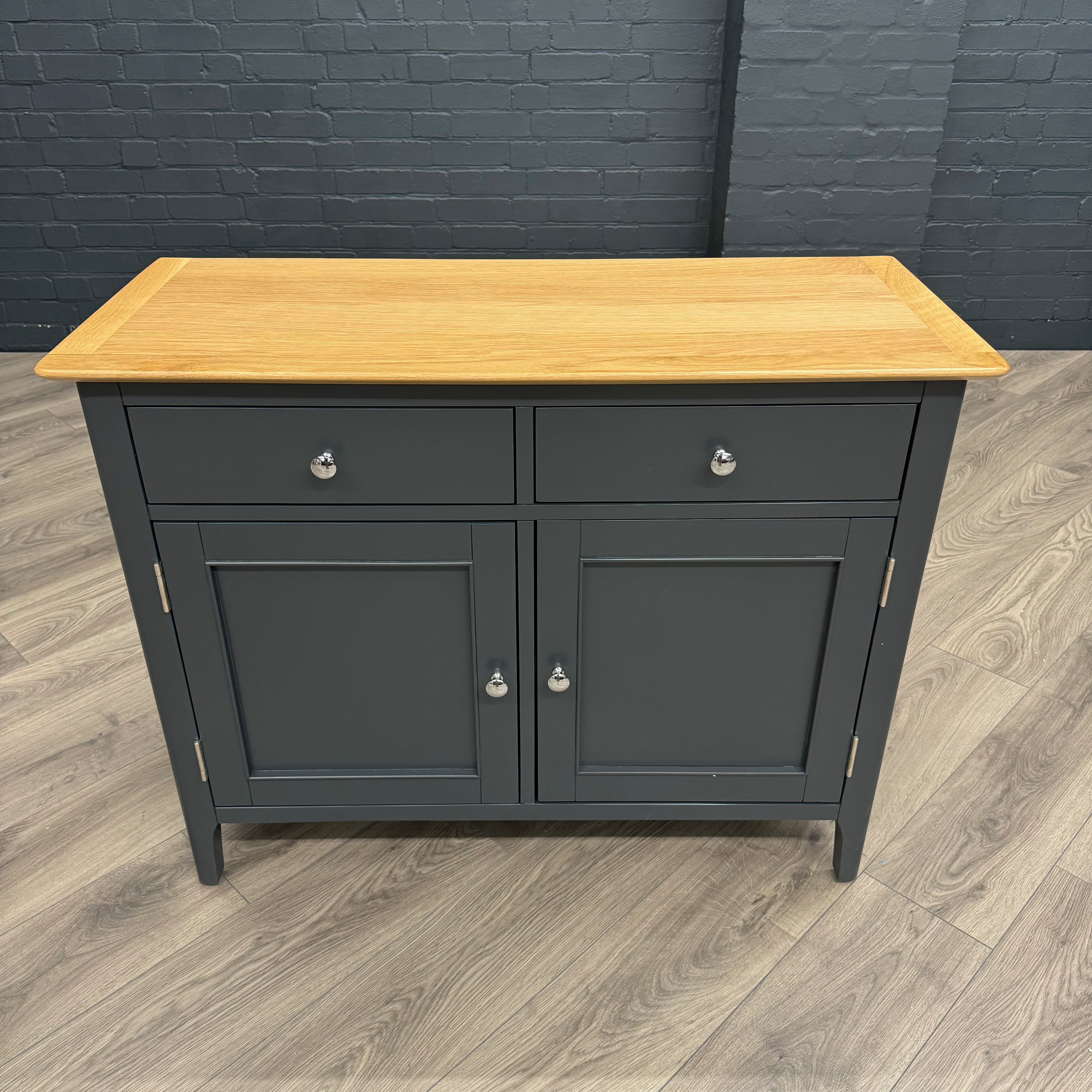 Rimini Oak & Charcoal Painted Sideboard - 2 Door, 2 Drawer
