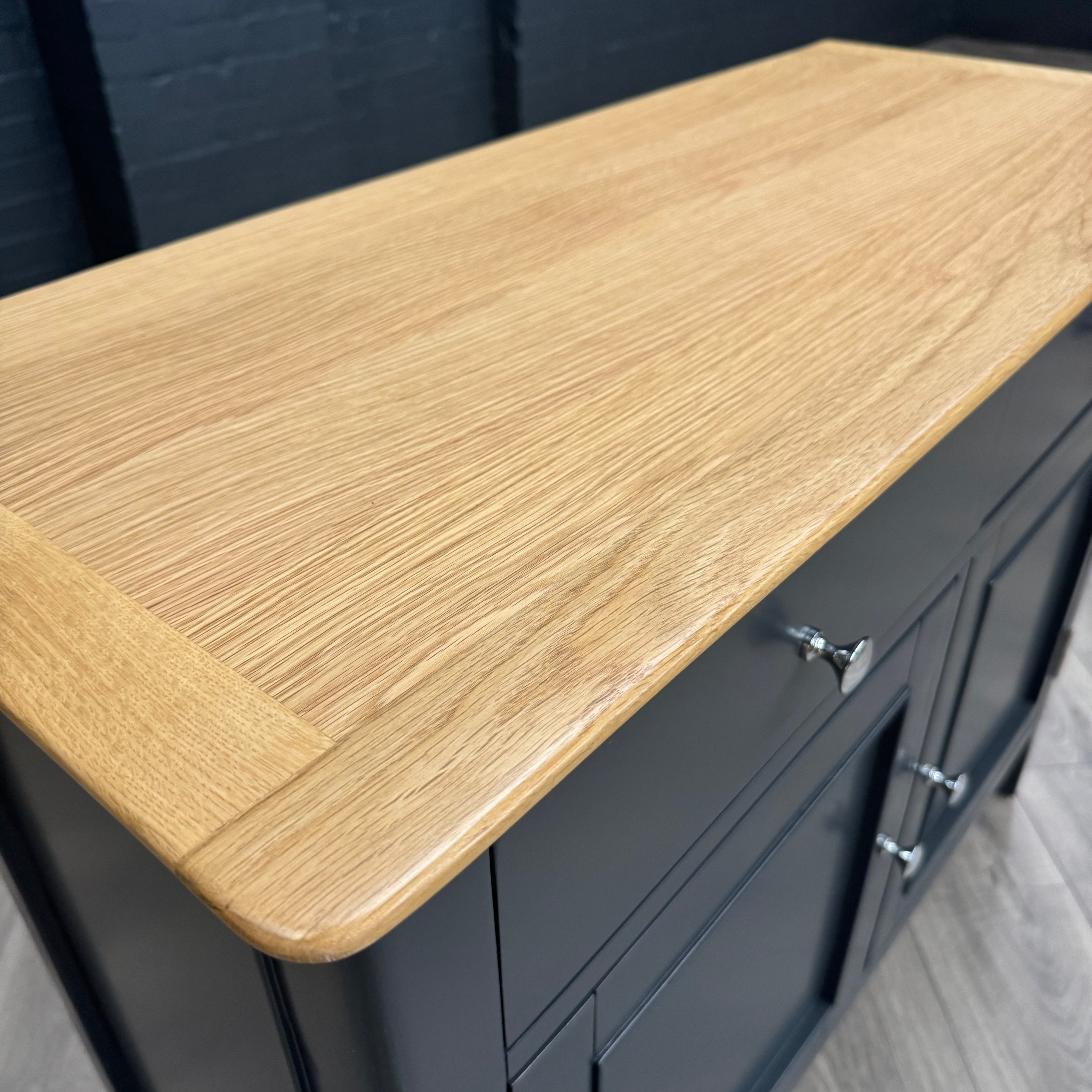 Rimini Oak & Charcoal Painted Sideboard - 2 Door, 2 Drawer