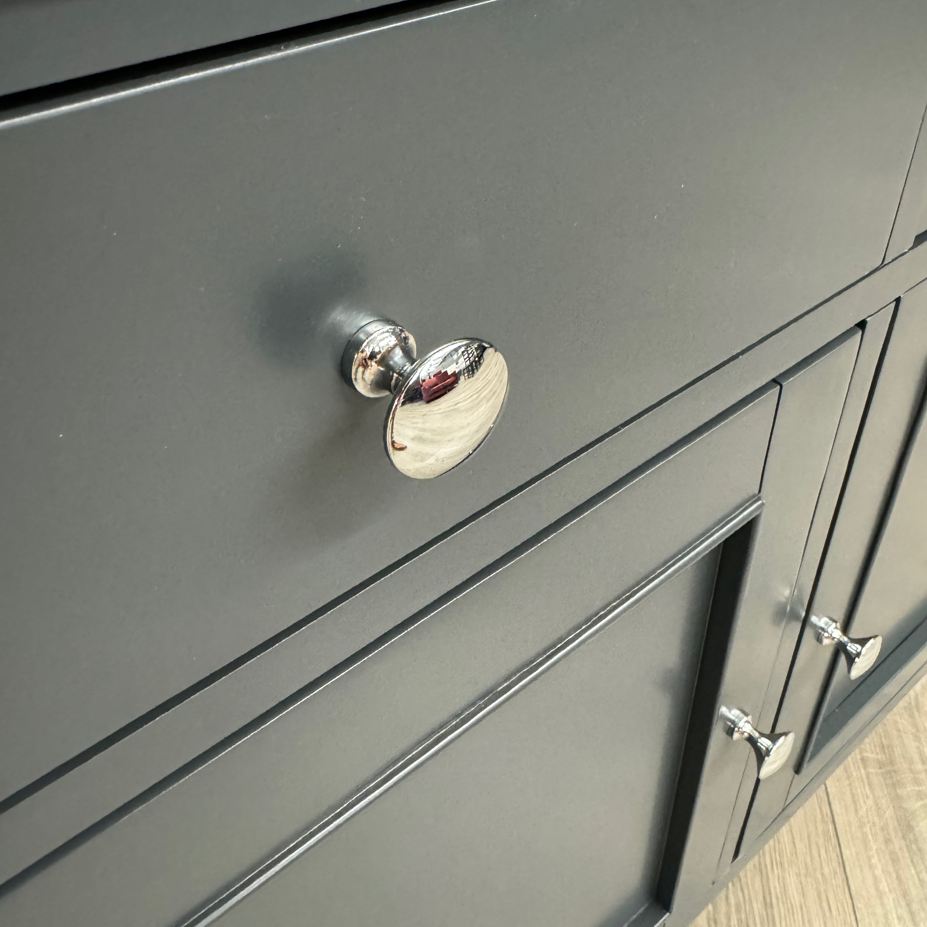 Rimini Oak & Charcoal Painted Sideboard - 2 Door, 2 Drawer