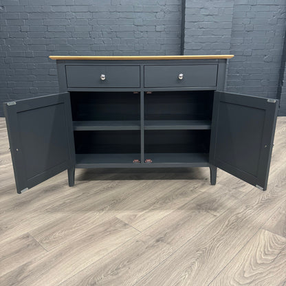 Rimini Oak & Charcoal Painted Sideboard - 2 Door, 2 Drawer