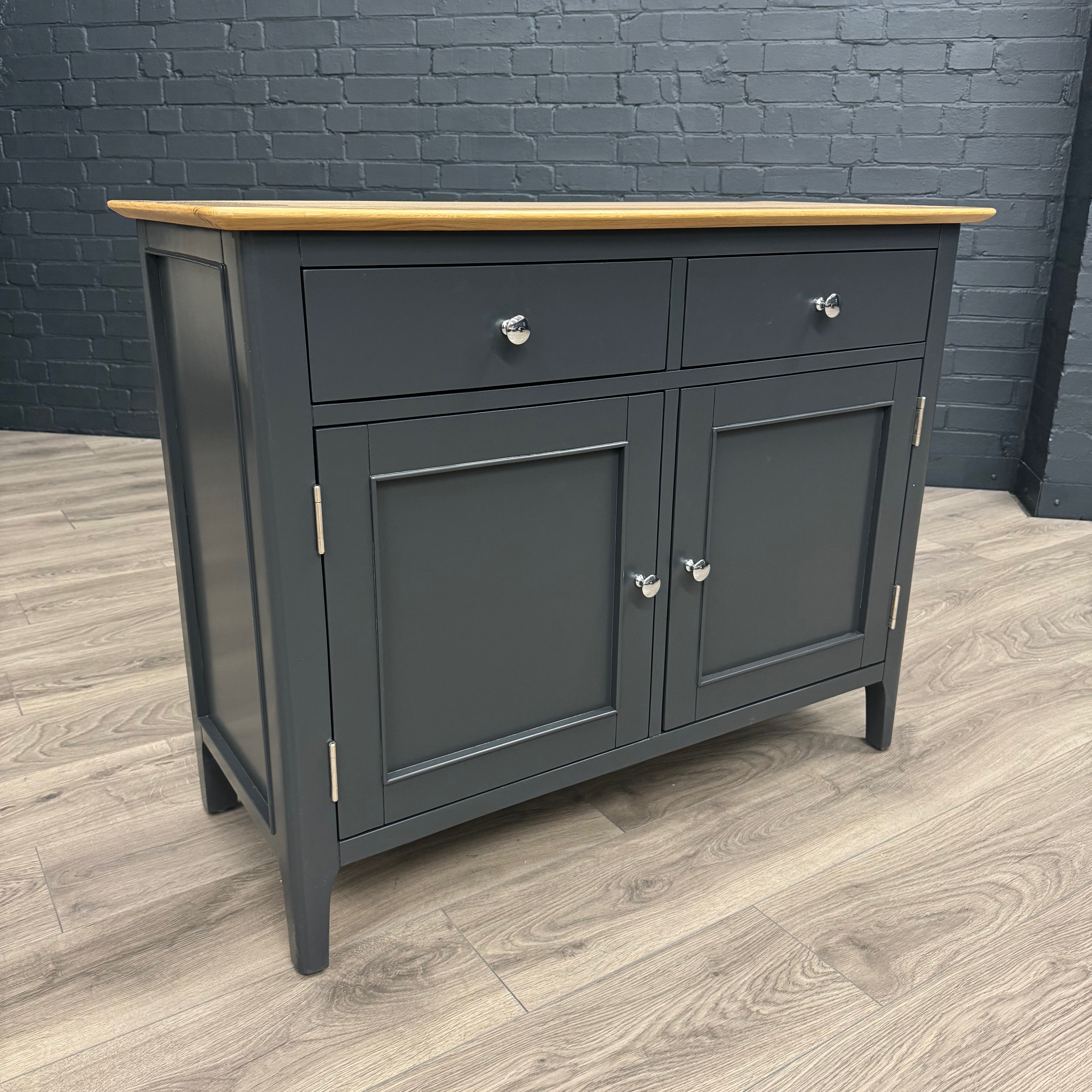 Rimini Oak & Charcoal Painted Sideboard - 2 Door, 2 Drawer
