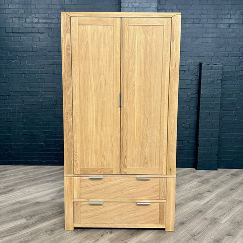 Oslo Premium Oak - 2 Door Wardrobe with Drawers - (Showroom Clearance)