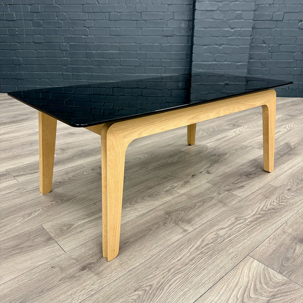 Stockholm Oak & Black Glass - Coffee Table