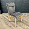 Lucca - Luxury Oak & Velvet Dining Chair - Grey