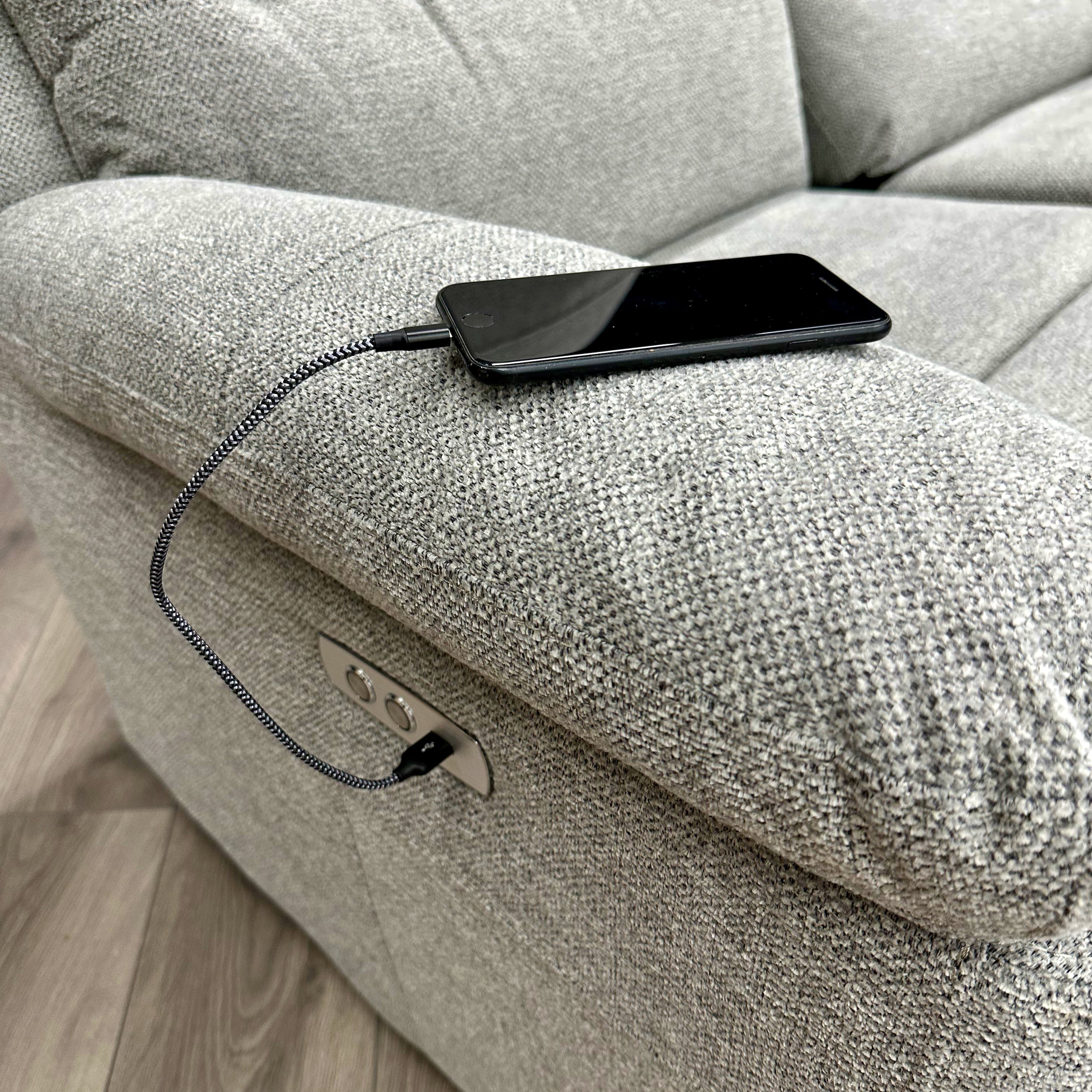 Belford Sofa - 3 Seater - Electric Recliner - Grey