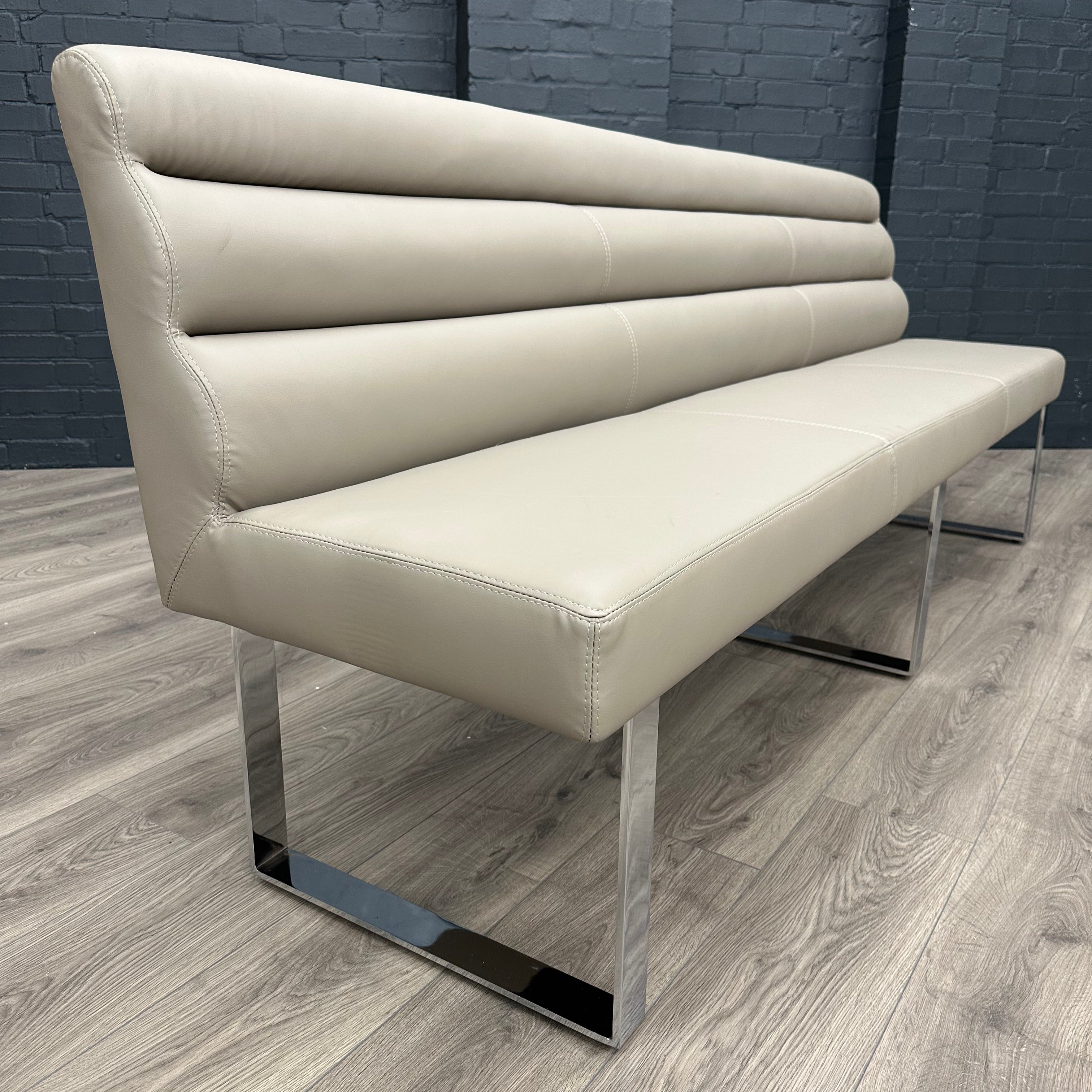 Sloane Oak & Chrome - 2.2m Dining Table and Benches