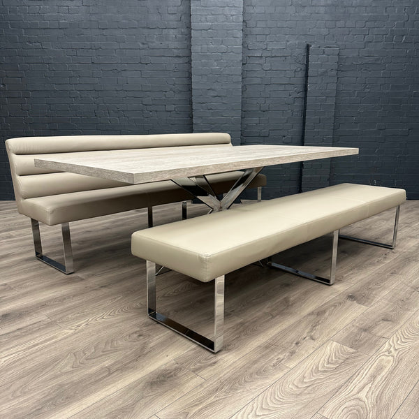 Sloane Oak & Chrome 2.2m Table and Benches - Showroom Clearance