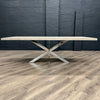 Sloane Oak & Chrome - 2.2m Dining Table and Benches (Showroom Clearance)