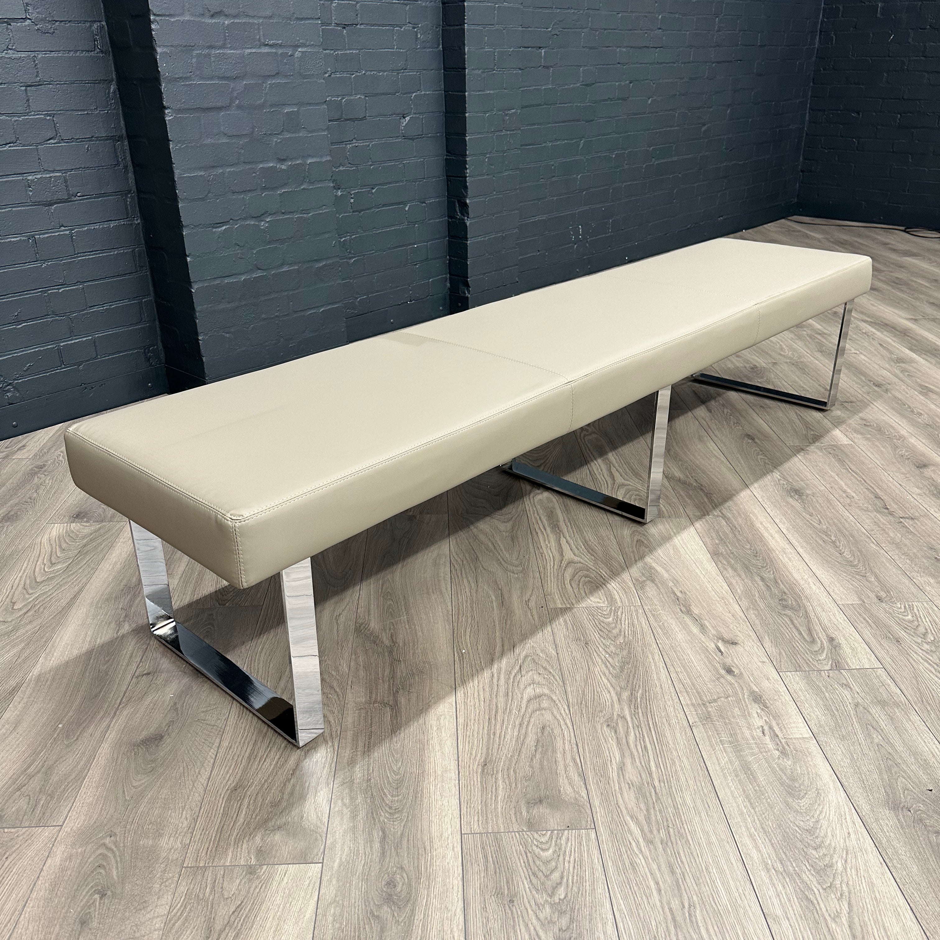 Sloane Oak & Chrome - 2.2m Dining Table and Benches