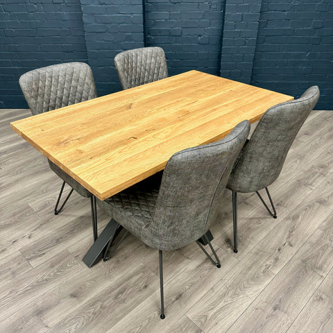 PACKAGE DEAL - Fusion Oak Compact Dining Table & x4 Fusion Dining Chairs