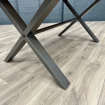 Fusion Oak Small Dining Table PLUS X4 Austin Dining Grey Velvet Chairs