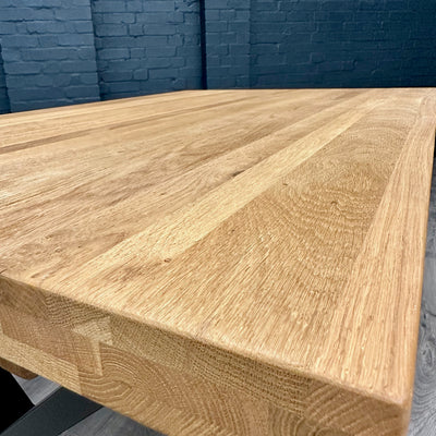 Fusion Oak Small Dining Table PLUS X4 Austin Dining Grey Velvet Chairs
