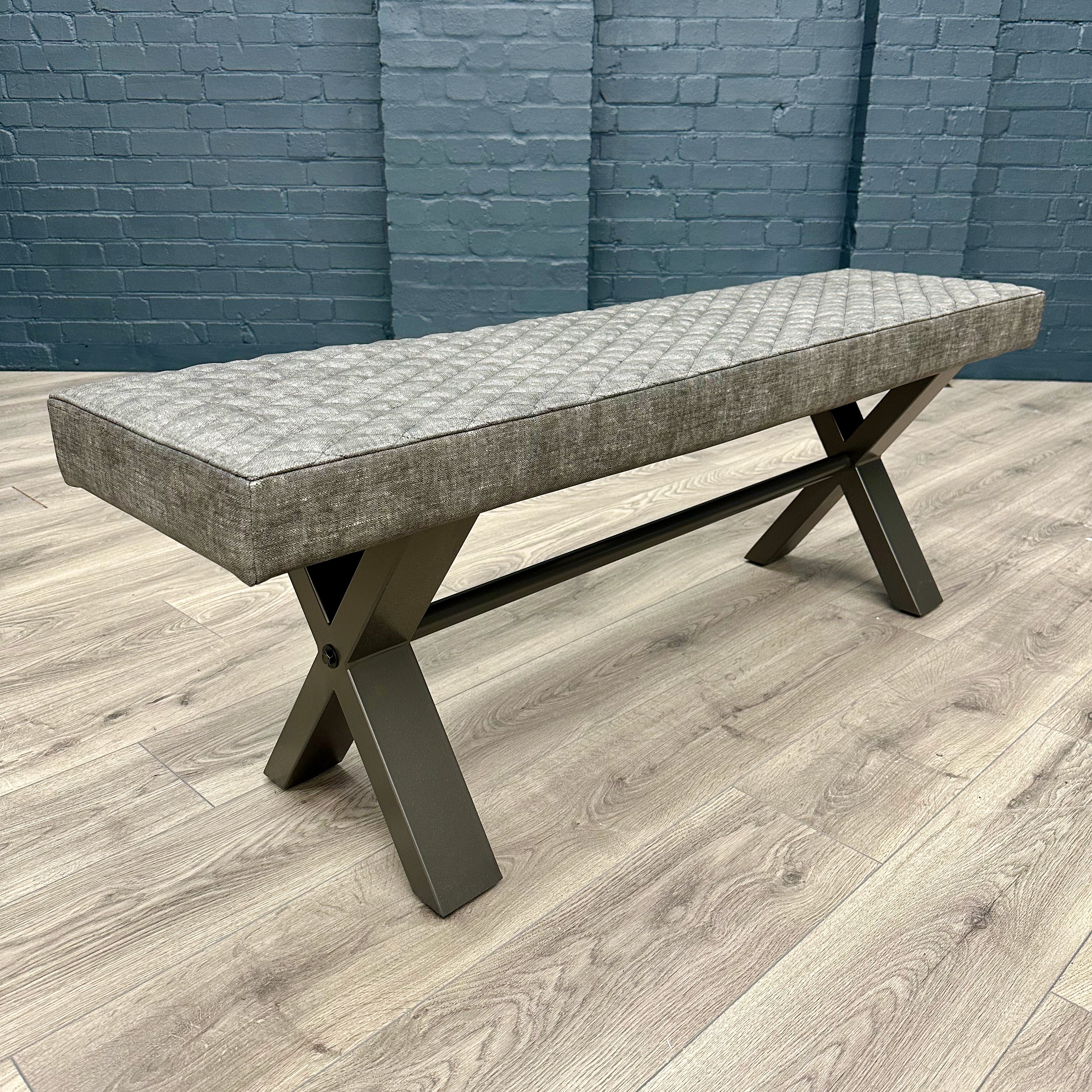 Industrial shop upholstered bench