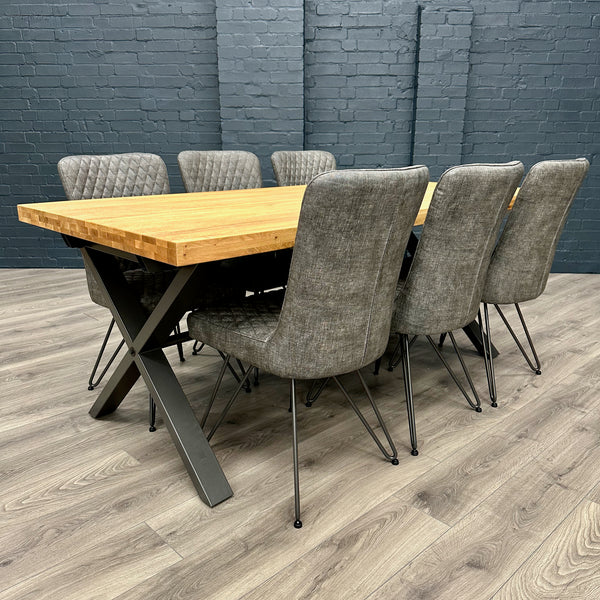 PACKAGE DEAL - Fusion Oak Large Dining Table & x6 Fusion Dining Chairs