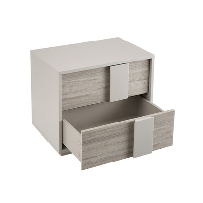 Jules - Bedside Table 2 Drawer - Grey
