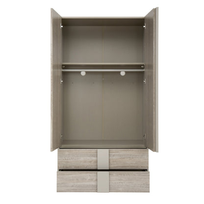 Jules - 2 Door 2 Drawer Wardrobe - Grey