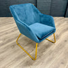 Jenna Armchair - Blue & Gold