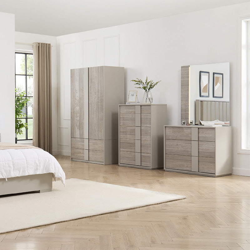 Jules - 2 Door 2 Drawer Wardrobe - Grey