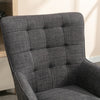 Katelyn Accent Chair with Stool - Charcoal Grey