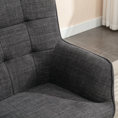 Katelyn Accent Chair with Stool - Charcoal Grey