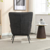 Katelyn Accent Chair with Stool - Charcoal Grey