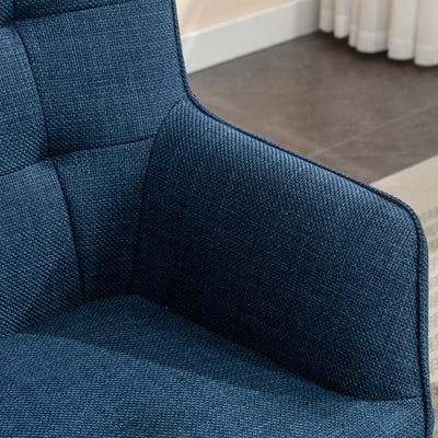 Katelyn Accent Chair with Stool - Denim Blue