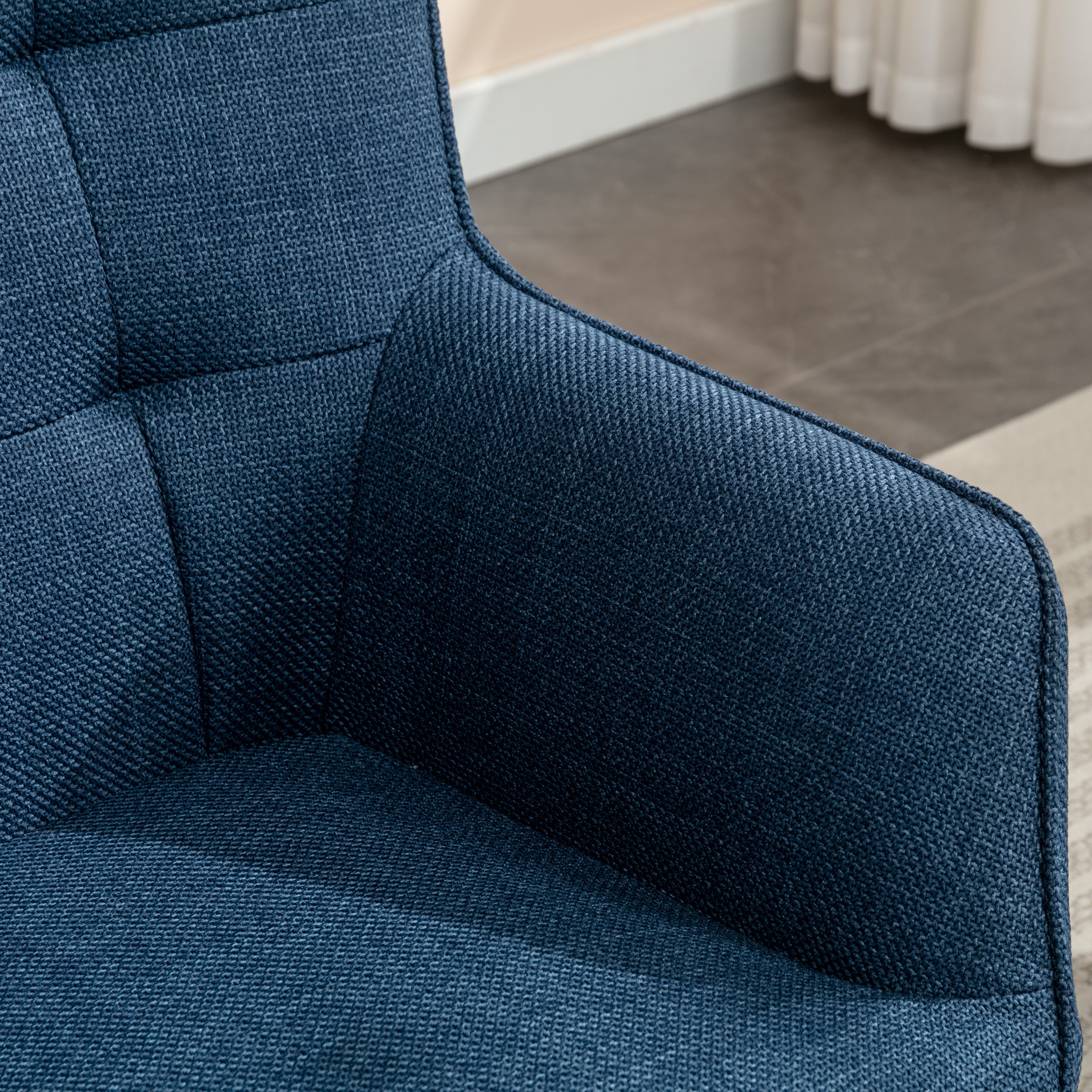 Katelyn Accent Chair with Stool - Denim Blue