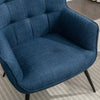 Katelyn Accent Chair with Stool - Denim Blue
