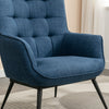 Katelyn Accent Chair with Stool - Denim Blue