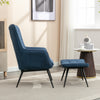 Katelyn Accent Chair with Stool - Denim Blue
