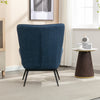 Katelyn Accent Chair with Stool - Denim Blue