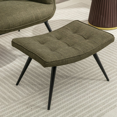 Katelyn Accent Chair with Stool - Moss Green