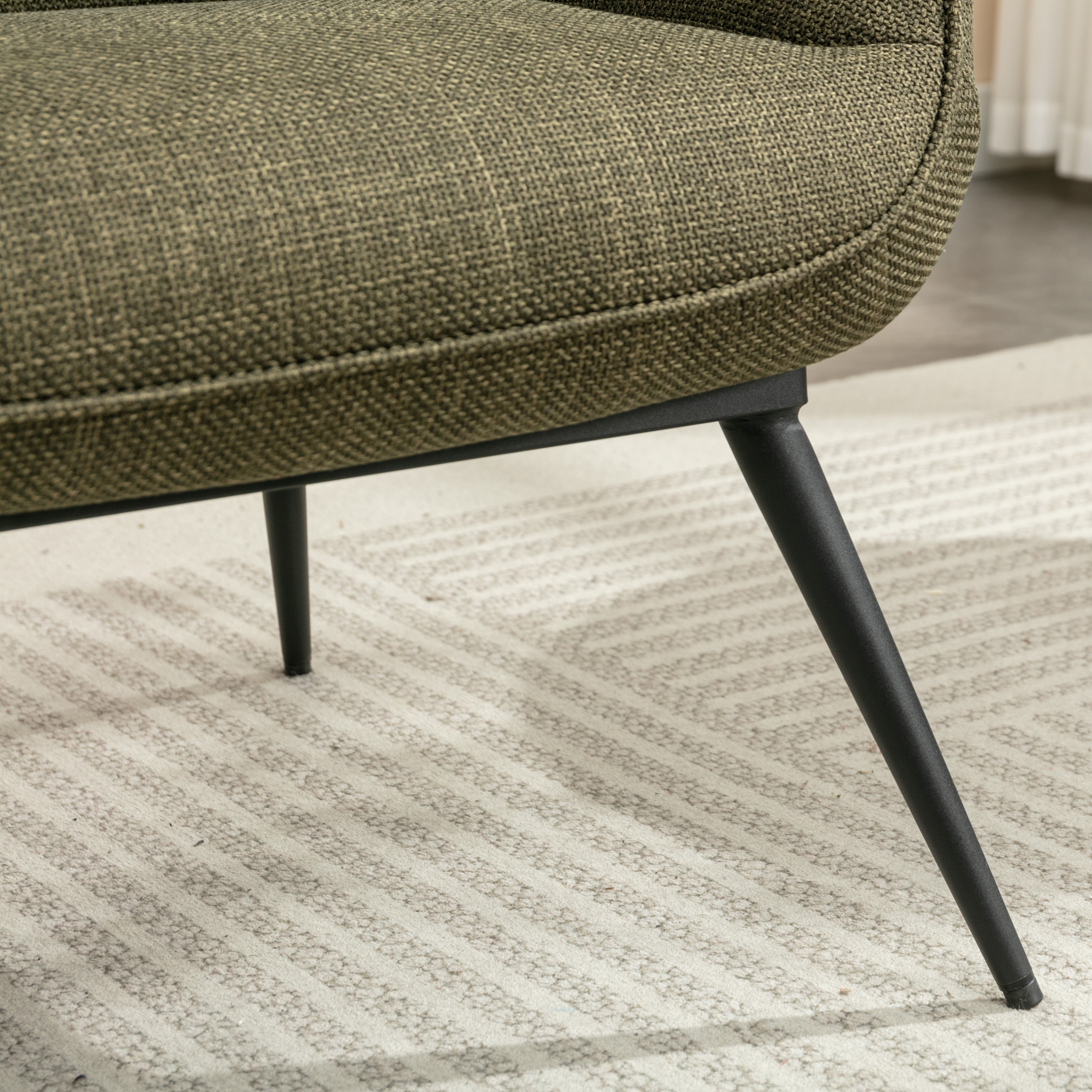 Katelyn Accent Chair with Stool - Moss Green