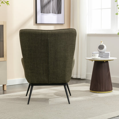 Katelyn Accent Chair with Stool - Moss Green