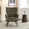 Katelyn Accent Chair with Stool - Moss Green
