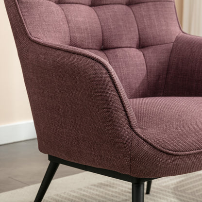 Katelyn Accent Chair with Stool - Mulberry