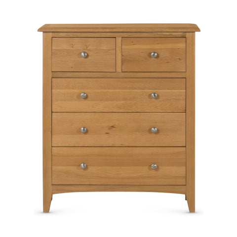 Kilkenny Oak Chest Of Drawers - 2 Over 3