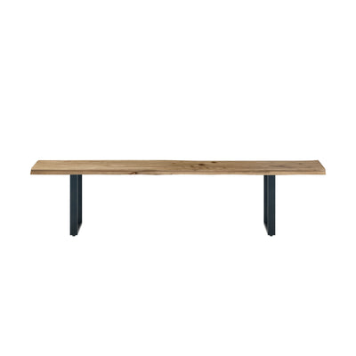 Live Edge 2m Dining Bench with U Shaped Legs - Natural