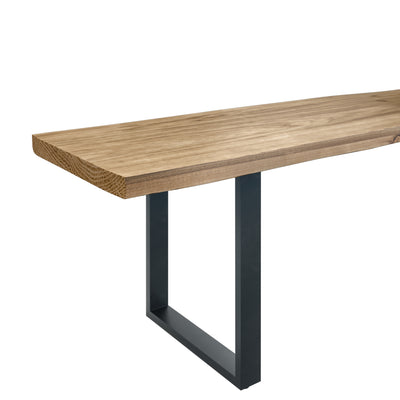 Live Edge 2m Dining Bench with U Shaped Legs - Natural