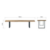 Live Edge 2m Dining Bench with U Shaped Legs - Natural