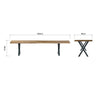 Live Edge 2m Dining Bench with X Shaped Legs - Natural