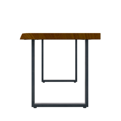 Live Edge 2m Dining Bench with U Shaped Legs - Russet