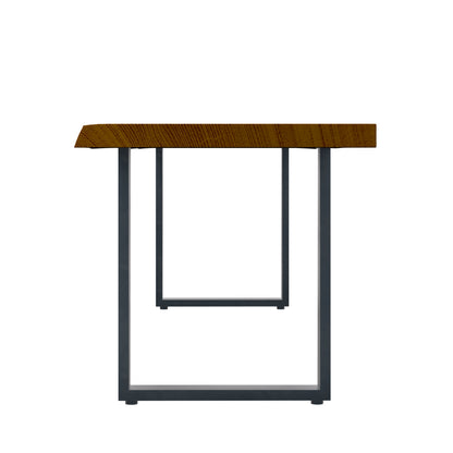 Live Edge 2m Dining Bench with U Shaped Legs - Russet