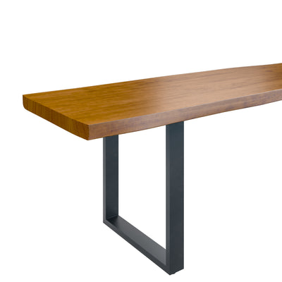 Live Edge 2m Dining Bench with U Shaped Legs - Russet