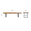 Live Edge 2m Dining Bench with U Shaped Legs - Russet